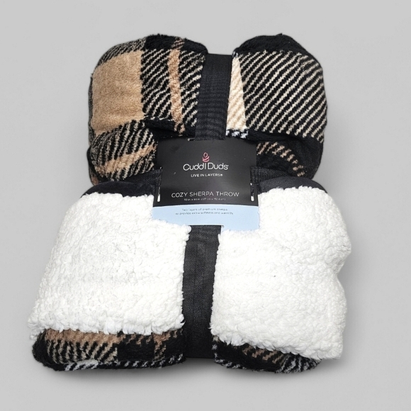 Cuddl Duds Cozy Sherpa Throw Blanket - Picture 2 of 2